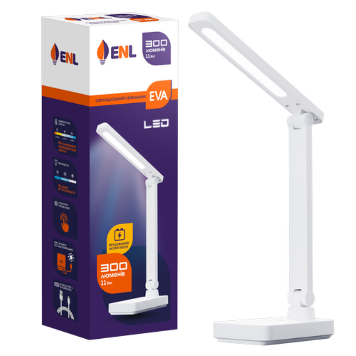 Світильник настільний світлодіодний з акумулятором ENL EVA 11Вт 3000-6000K Біла